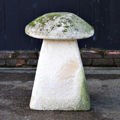 Lot 48 - A Stancombe reconstituted stone staddle stone,...