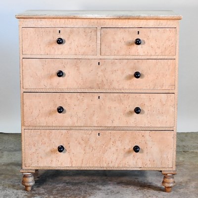 Lot 322 - A 19th century birds eye maple chest of...