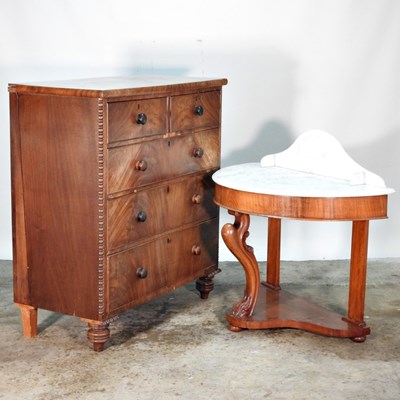 Lot 399 - A Victorian mahogany marble top wash stand,...