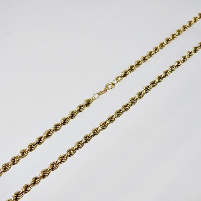 Lot 88 - An 18 carat gold necklace, of twisted link...