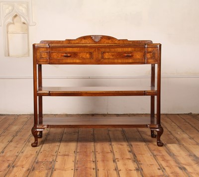 Lot 342 - A walnut buffet, circa 1930, with burr wood...