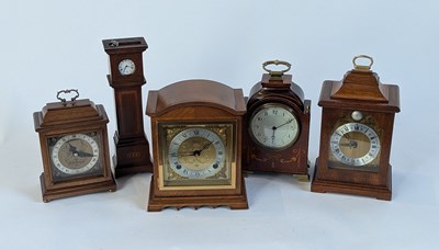 Lot 263 - A collection of five mantel clocks, to include...