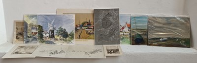 Lot 397 - A collection of various unframed coastal...