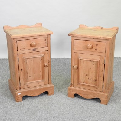 Lot 398 - A pair of modern pine bedside cupboards