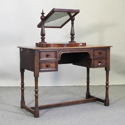 Lot 526 - A mid 20th century oak dressing table