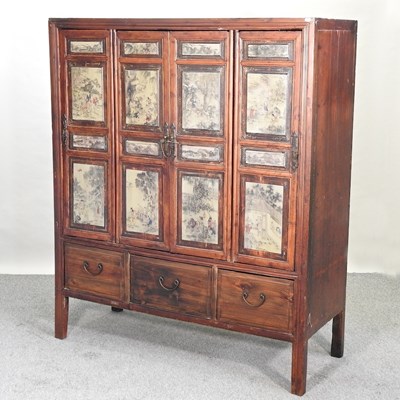 Lot 532 - A 20th century Chinese hardwood cabinet