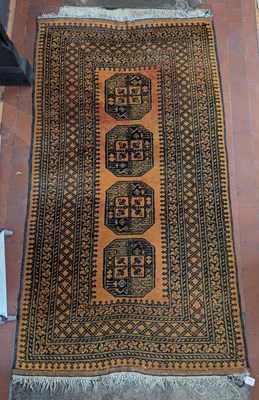 Lot 271 - A Turkish rug, on a yellow ground