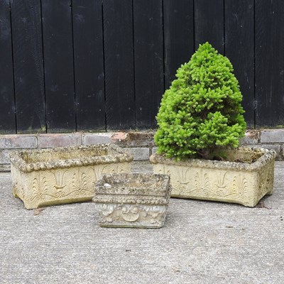 Lot 315 - A pair of reconstituted stone troughs