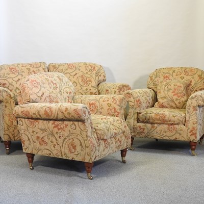 Lot 569 - A modern floral upholstered two seater sofa