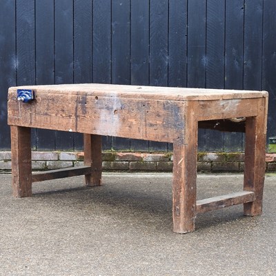 Lot 327 - A hardwood workshop work bench