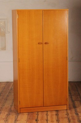 Lot 340 - A Herbert Gibbs oak wardrobe, w91 x d54 x h181cm