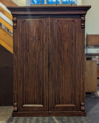 Lot 384 - A Victorian flame mahogany double door...