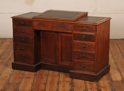 Lot 346 - A Victorian mahogany Dickens-type desk, having...