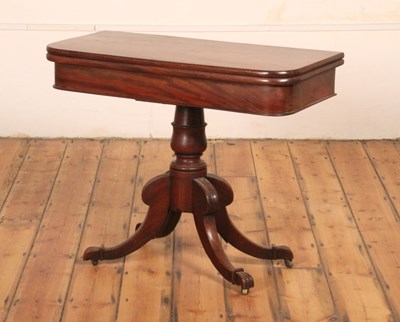 Lot 378 - A Regency mahogany D-shaped fold-over tea...