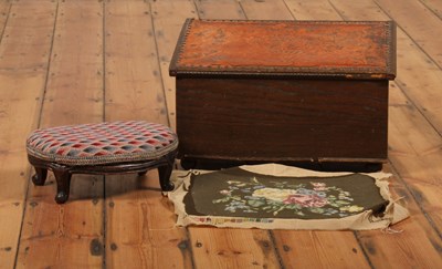 Lot 347 - A leather-topped box, 31 x 52 x 36cm, together...