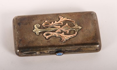 Lot 102 - A Russian silver cigarette case, 77.43g l 8cm...