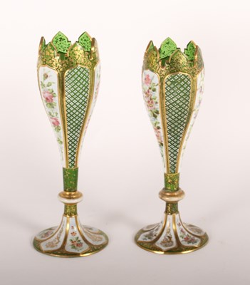 Lot 169 - A pair of 19th century Bohemian overlaid green...