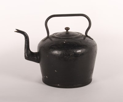 Lot 278 - A large black-painted metal range kettle, h...