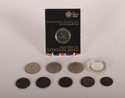 Lot 125 - A collection of coins, including a silver 1964...