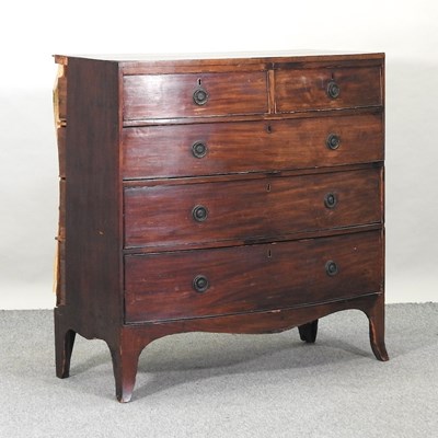 Lot 584 - A 19th century mahogany bow front chest