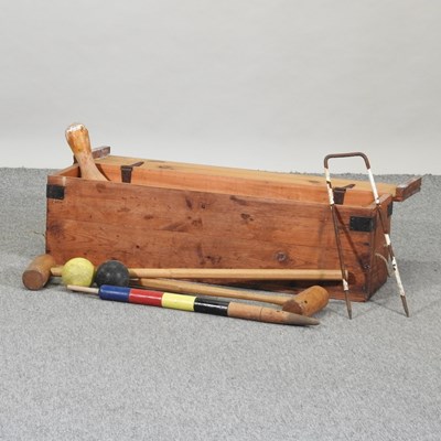 Lot 422 - A croquet set