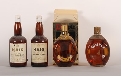 Lot 205 - Four bottles of Haig whiskey, two gold label,...