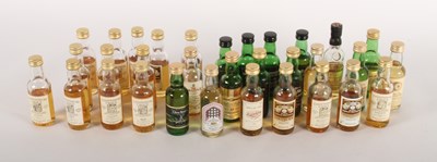 Lot 198 - A collection of thirty two whisky miniatures