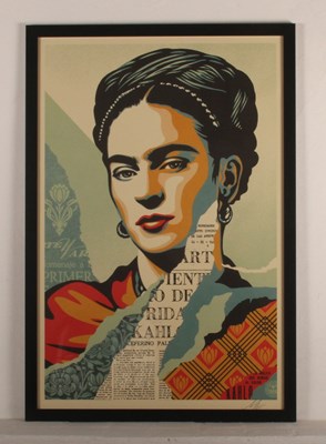 Lot 7 - Shepard Fairey (American, b.1970), Frida Kahlo,...