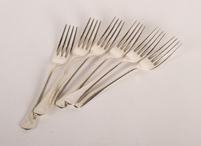 Lot 119 - A set of six silver forks, Sheffield 1971,...