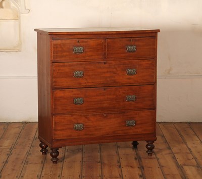 Lot 363 - A mahogany chest of drawers, 19th century,...