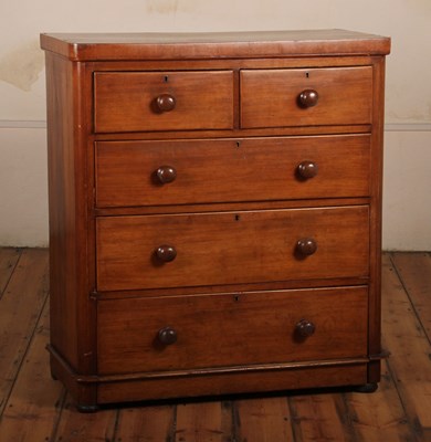 Lot 432 - A Victorian mahogany chest of drawers, h.117cm,...