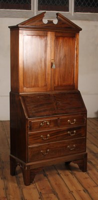 Lot 385 - A mahogany bureau bookcase, 19th century, the...