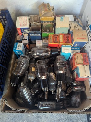 Lot 300 - Seven boxes of various vacuum tubes or radio...