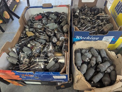 Lot 301 - Seven boxes of various vacuum tubes or radio...