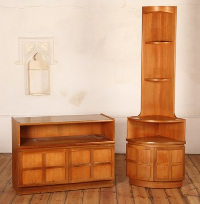 Lot 365 - A teak cupboard, 1970's, having geometric...