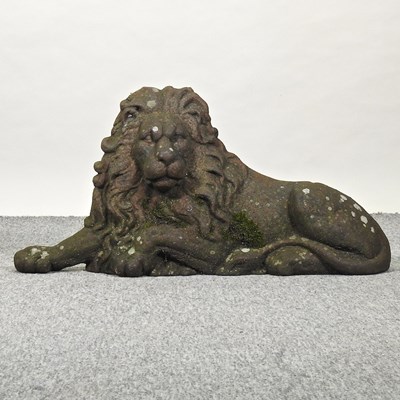 Lot 430 - A large 19th century cast iron doorstop, in the form of a lion