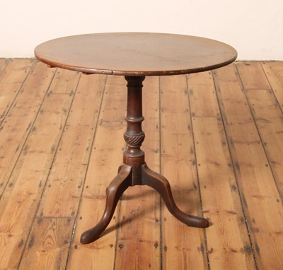 Lot 345 - A 19th century oak tripod table, dia. 66cm, h...