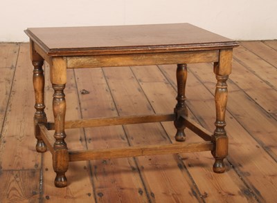 Lot 333 - An oak coffee table, together with a rustic...