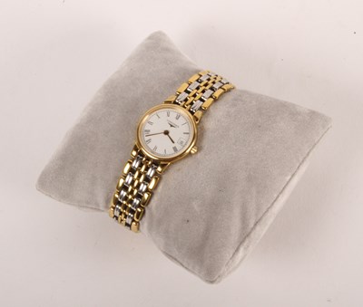 Lot 73 - A ladies Longines bi-colour wristwatch, the...