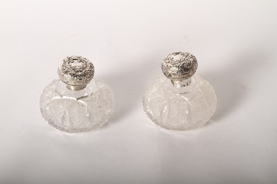 Lot 177 - Two Victorian silver lidded crystal jars h...