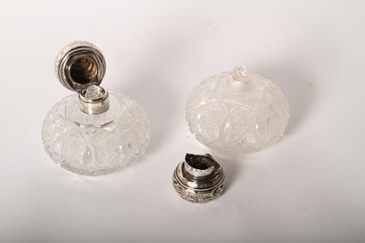 Lot 177 - Two Victorian silver lidded crystal jars h...