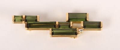 Lot 82 - A German Handarbeit asymmetrical green...