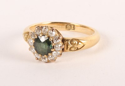 Lot 94 - An 18ct gold green tourmaline and diamond...