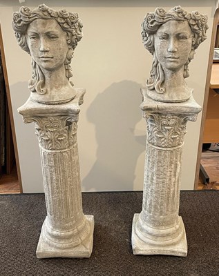Lot 404 - A pair of planters, on large Corinthian...