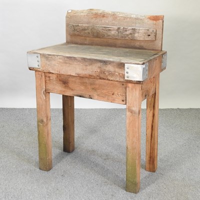 Lot 435 - A rustic beech butcher's block