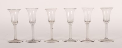 Lot 159 - A set of six wine glasses, circa 1770, each...