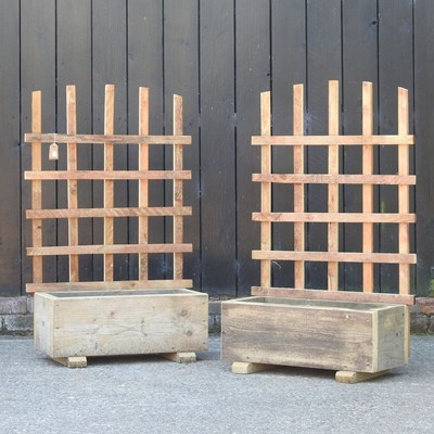Lot 351 - A pair of garden planters, with trellis