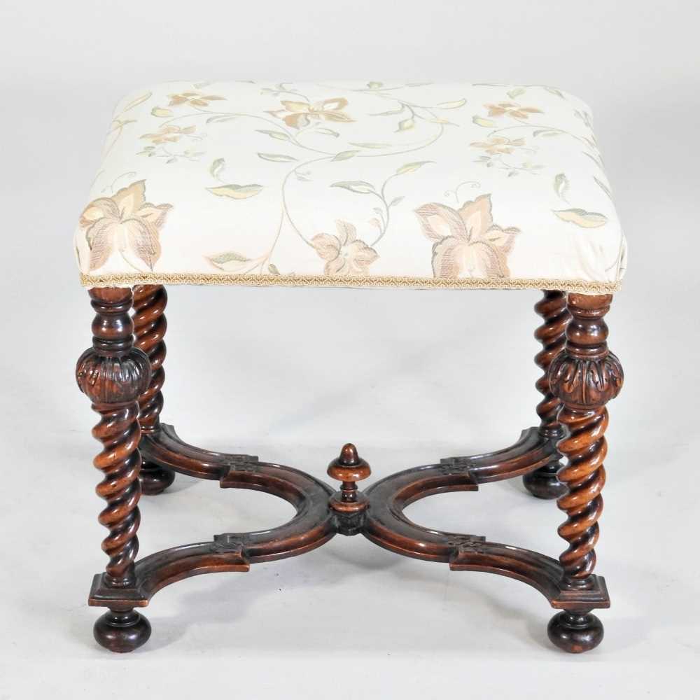 Lot 498 - A William & Mary style walnut X-frame...