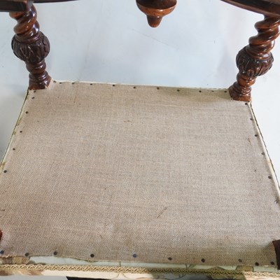 Lot 498 - A William & Mary style walnut X-frame...