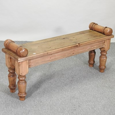 Lot 448 - A rustic pine hand made bench
